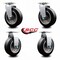 Service Caster 6 Inch Rubber on Aluminum Caster Set with Roller Bearings 2 Swivel 2 Rigid SCC-20S620-RAR-2-R-2 - alternate 6